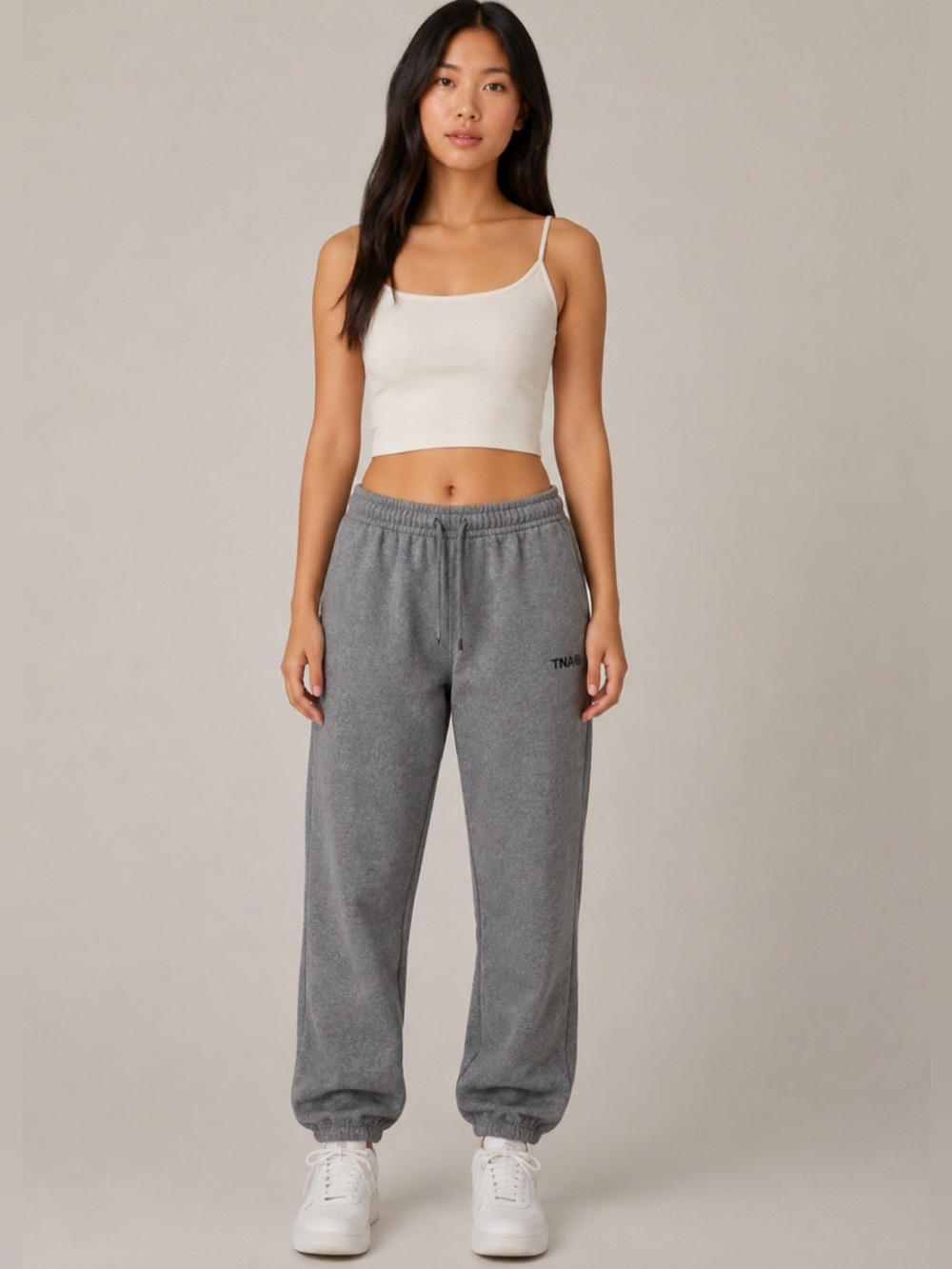 TNA Sweatfleece joggers XS gray travel Aritzia cozy lounge boyfriend fit fleece